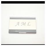 Monogrammed Metal Business Card Holder