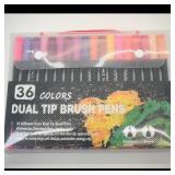 36 Colors Dual Tip Brush Pens Set
