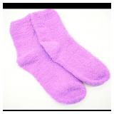 Purple Fuzzy Socks Set of 2
