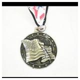 Crown Medal with American Flag Design