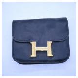 Hermï¿½s Leather Belt Pouch with Gold H Clasp