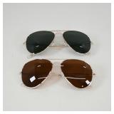 Aviator Sunglasses Set with Dark Lenses