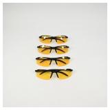Set of 4 Yellow Tinted Safety Glasses