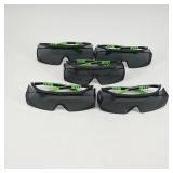 Set of 5 Safety Glasses with Green Accents