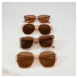 Set of 4 Brown Tinted Sunglasses