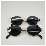 Oval Sunglasses with Gold Frames