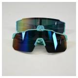 Sporty Blue Mirrored Sunglasses