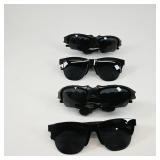 Lot of 4 Black Sunglasses with Headsets