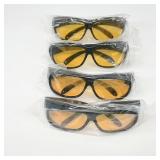 Set of 4 Yellow Lens Safety Glasses
