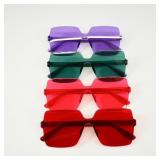 Set of 4 Colorful Square Sunglasses