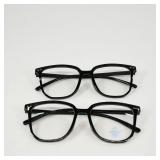 Black Square Frame Glasses Set