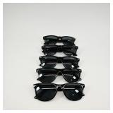 Set of 5 Black Wayfarer Sunglasses