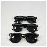 Set of 3 Black Wayfarer Sunglasses