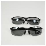 Black Semi-Rimless Sunglasses Set