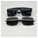 Rhinestone-Embellished Sunglasses Set