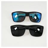Pair of Black Sunglasses with Blue and Black...