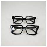 Black Rectangular Eyeglasses Set