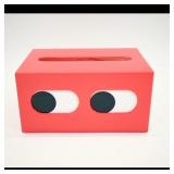Red Tissue Box Holder with Eye Design