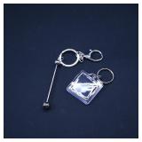 Metal Keychain Set with Clear Tag