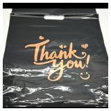 Black Plastic Thank You Bags Set of 100