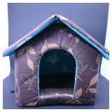Foldable Pet House with Leaf Pattern
