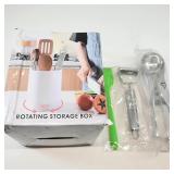 Rotating Storage Box with Kitchen Tools