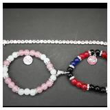 Beaded Charm Bracelets and Heart Bracelet Set
