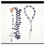 Purple Rosary Bead Set with Crucifixes