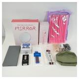 Portable LED Travel Mirror & Dual-Head Shaver