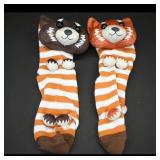 Animal-Themed Striped Socks Pair