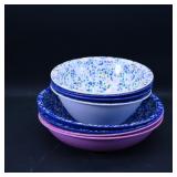 Set of Colorful Speckled Bowls