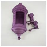 Purple Wall-Mounted Lantern with Frog Figures
