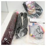 Assortment of Hair Extensions and Wig Cap