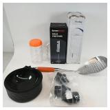 Assorted Kitchen Items Including Milk Frother