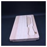 Wooden Bread Cutting Board with Knife