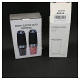Salt & Pepper Mill Set and Stainless Steel Tumbler