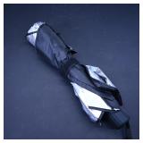 Compact Black and Silver Umbrella