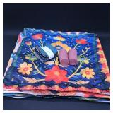 Floral Pillow Cases and Fabric Rolls Set