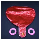 Heart-Shaped Foil Balloons with Pink Tape