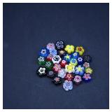 Assortment of Colorful Millefiori Glass Beads