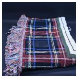 Plaid Woven Throw Blanket with Fringe