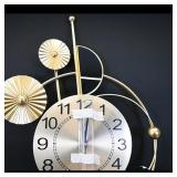 Modern Gold Wall Clock with Geometric Design