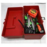 Red Tool Box with Assorted Tools