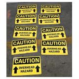 Caution Overhead Hazard Signs