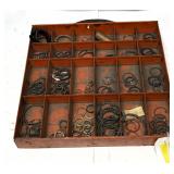 Assorted Snap Ring Set in Metal Organizer
