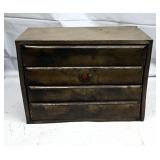 Vintage Metal Tool Chest with Assorted Parts