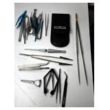 Assorted Precision Tweezers and Tools Set