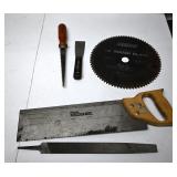 Assorted Hand Tools and Saw Blade Set