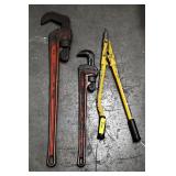 Pipe Wrenches and Bolt Cutters Set