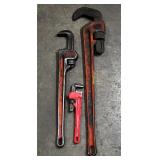 Set of 3 Heavy-Duty Pipe Wrenches